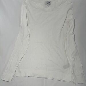 J. Crew Teddie Classic White Long Sleeve Sweatshirt